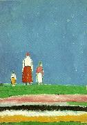 Kazimir Malevich three figures oil painting